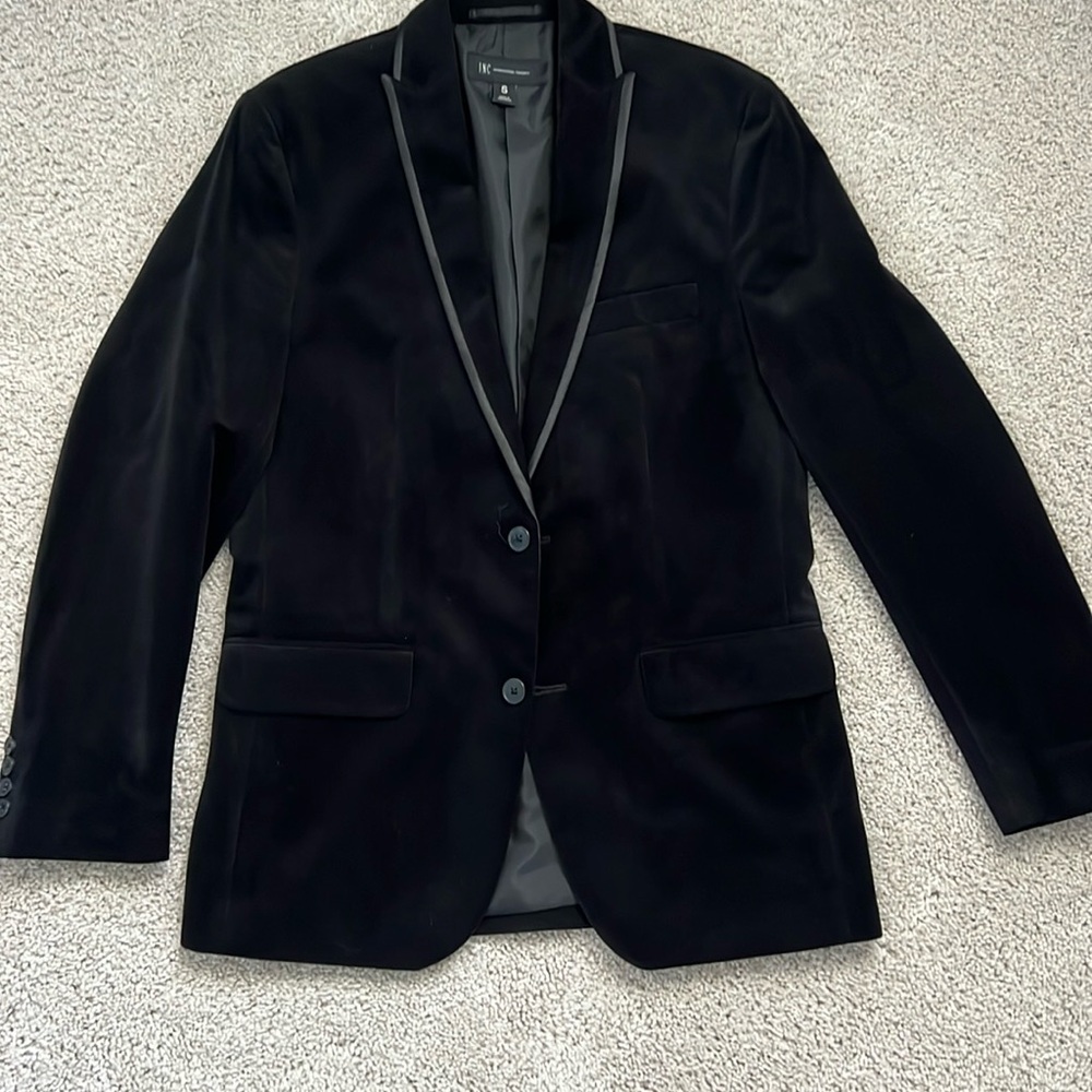 Black velvet suit. INC international concepts. Small